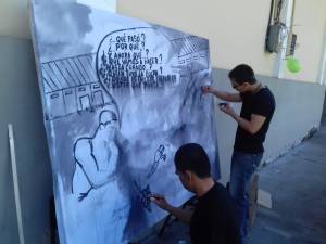 A través de la pintura los artistas y la inconformidad por no adelantar el proyecto cultural de la estación A través de la pintura los artistas y la inconformidad por no adelantar el proyecto cultural de la estación