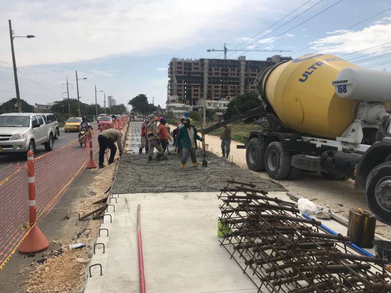A buen ritmo pavimentación en la entrada a Cartagena por la Cordialidad: A buen ritmo pavimentación en la entrada a Cartagena por la Cordialidad