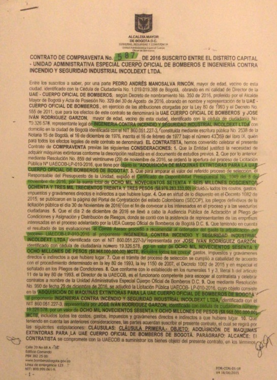 Contrato de adquisición de los vehículos Contrato de adquisición de los vehículos