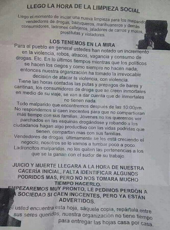Amenazas terroristas: Panfletos y asesinatos intimidan a pobladores del occidente Nariño Amenazas terroristas: Panfletos y asesinatos intimidan a pobladores del occidente Nariño