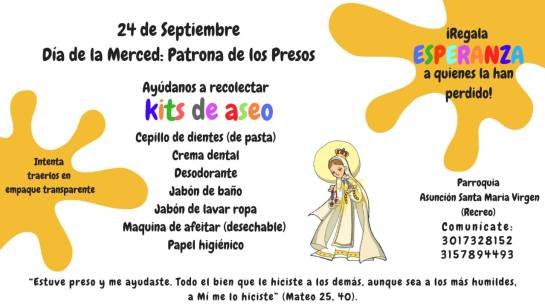 Colecta de kits de aseo para reclusos de la Cárcel de Ternera de Cartagena: Colecta de kits de aseo para reclusos de la Cárcel de Ternera de Cartagena Colecta de kits de aseo para reclusos de la Cárcel de Ternera de Cartagena: Colecta de kits de aseo para reclusos de la Cárcel de Ternera de Cartagena