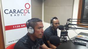 Cesar Pineda, técnico y Marcos Colina jugador venezolano de Caciques del Quindío Cesar Pineda, técnico y Marcos Colina jugador venezolano de Caciques del Quindío
