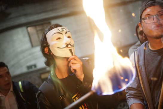La masiva marcha de las antorchas de universitarios en Bogotá La masiva marcha de las antorchas de universitarios en Bogotá