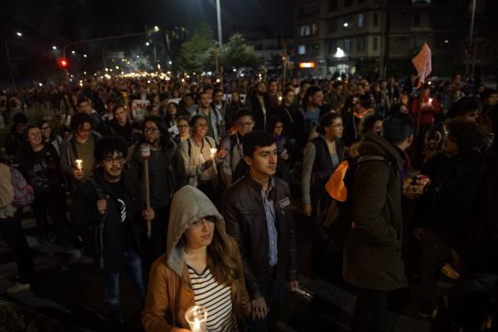La masiva marcha de las antorchas de universitarios en Bogotá La masiva marcha de las antorchas de universitarios en Bogotá