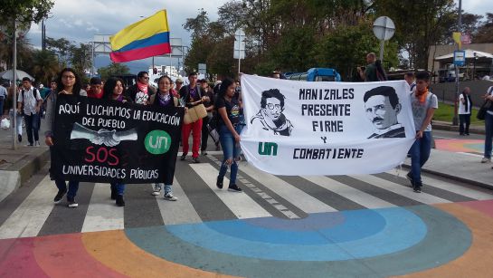 Marcha universitaria en Manizales Marcha universitaria en Manizales