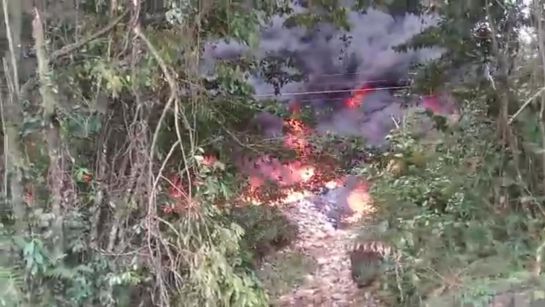 Atentado a oleoducto en Boyacá provocó incendio de grandes proporciones Atentado a oleoducto en Boyacá provocó incendio de grandes proporciones