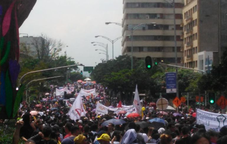 MARCHAS, ESTUDIANTES, PROFESORES, CALLES, MOVILIDAD: Estudiantes, profesores y trabajadores marcharon en Medellín