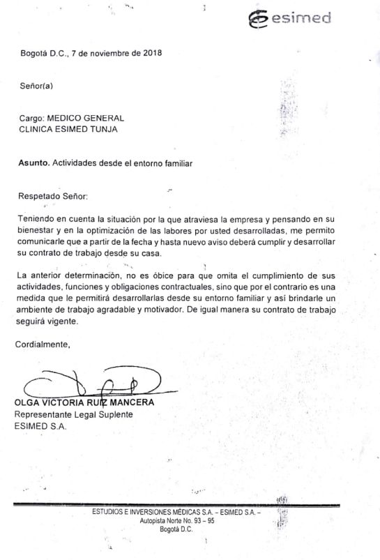 La curiosa exigencia de Esimed que indignó a sus trabajadores en Tunja: La curiosa exigencia de Esimed que indignó a sus trabajadores en Tunja La curiosa exigencia de Esimed que indignó a sus trabajadores en Tunja: La curiosa exigencia de Esimed que indignó a sus trabajadores en Tunja