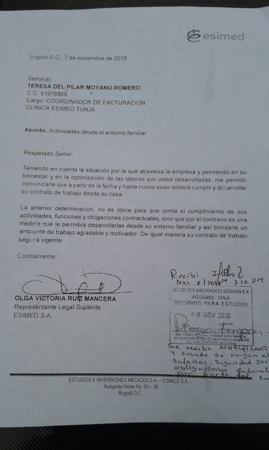 La curiosa exigencia de Esimed que indignó a sus trabajadores en Tunja: La curiosa exigencia de Esimed que indignó a sus trabajadores en Tunja La curiosa exigencia de Esimed que indignó a sus trabajadores en Tunja: La curiosa exigencia de Esimed que indignó a sus trabajadores en Tunja