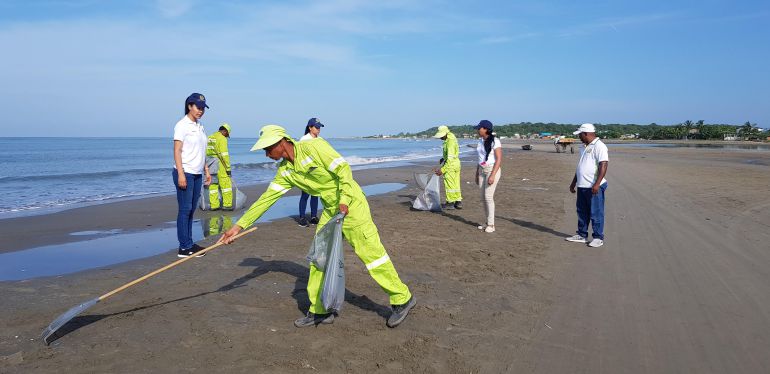 Playas de Marlinda en Cartagena quedaron libres de residuos: Playas de Marlinda en Cartagena quedaron libres de residuos