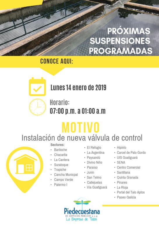 PIEDECUESTA QUITAN EL AGUA MANTENIMIENTO ACUEDUCTO: En la noche quitan el agua en Piedecuesta PIEDECUESTA QUITAN EL AGUA MANTENIMIENTO ACUEDUCTO: En la noche quitan el agua en Piedecuesta