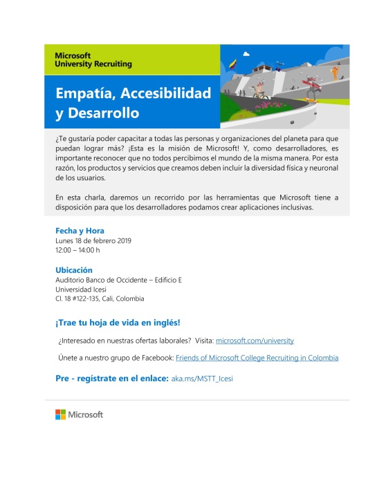 Jóvenes de Cali serán reclutados por Microsoft Jóvenes de Cali serán reclutados por Microsoft