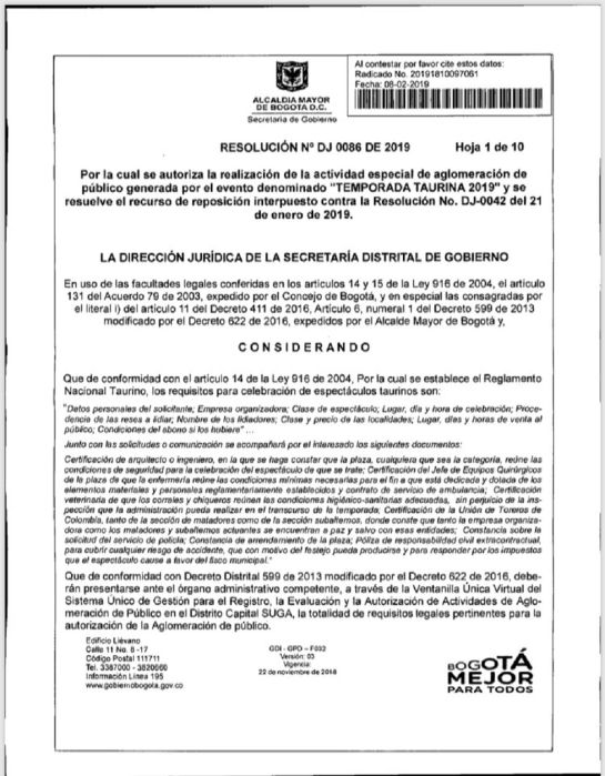No se consumirán bebidas alcohólicas durante corridas de toros en Bogotá No se consumirán bebidas alcohólicas durante corridas de toros en Bogotá