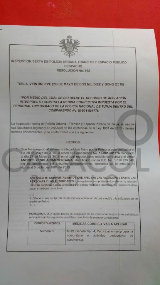 Policía niega haber aplicado comparendo a un ciudadano por correr en Tunja: Policía niega haber aplicado comparendo a un ciudadano por correr en Tunja Policía niega haber aplicado comparendo a un ciudadano por correr en Tunja: Policía niega haber aplicado comparendo a un ciudadano por correr en Tunja