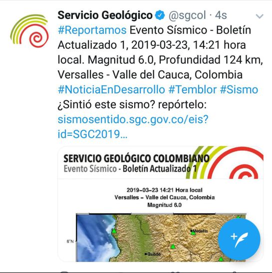 Temblor: Sacudido por fuerte temblor el Valle del Cauca Temblor: Sacudido por fuerte temblor el Valle del Cauca