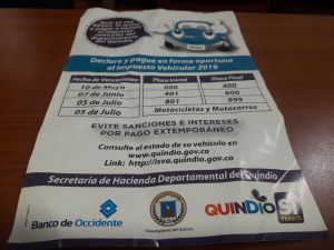 En el Quindío hay más de 35.000 vehículos y moto matriculados que deben pagar el impuesto En el Quindío hay más de 35.000 vehículos y moto matriculados que deben pagar el impuesto