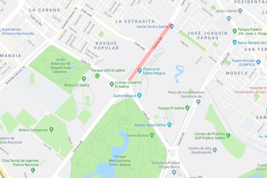 2: Carrera 68 en los alrededores del Salitre Mágico 2: Carrera 68 en los alrededores del Salitre Mágico
