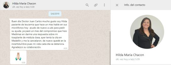 BUCARAMANGA EPS QUIMIOTERAPIA LEUCEMIA: Murió Hilda Chacón, usuaria que siempre reclamó a EPS BUCARAMANGA EPS QUIMIOTERAPIA LEUCEMIA: Murió Hilda Chacón, usuaria que siempre reclamó a EPS