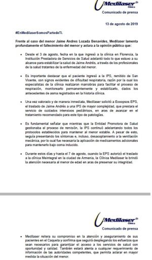 Comunicado Clínica Medilaser Comunicado Clínica Medilaser