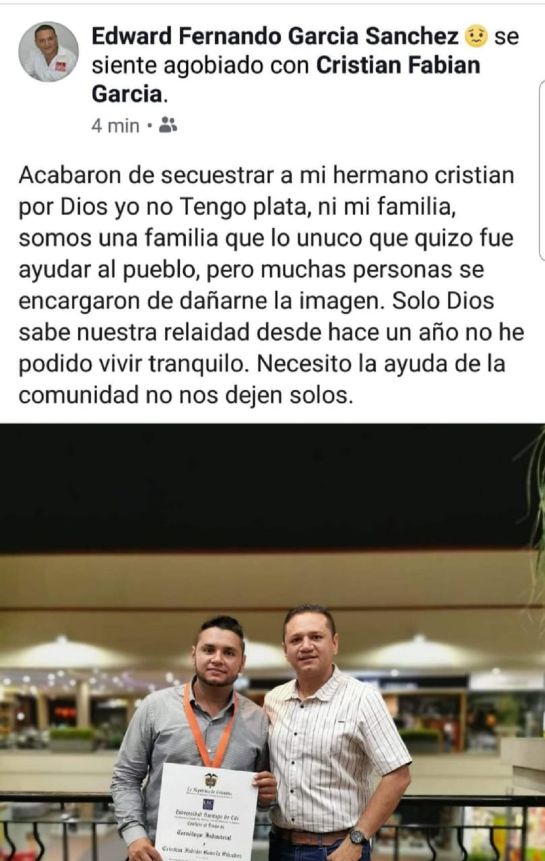 Hermano del alcalde del municipio de Corinto, Cauca: Secuestran al hermano del alcalde del municipio de Corinto, Cauca Hermano del alcalde del municipio de Corinto, Cauca: Secuestran al hermano del alcalde del municipio de Corinto, Cauca