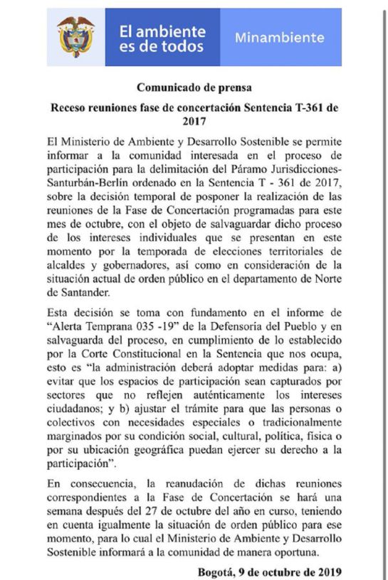 BUCARAMANGA SUSPENSIÓN DELIMITACIÓN PÁRAMO SANTURBÁN: Posponen reuniones de concertación para delimitar Santurbán BUCARAMANGA SUSPENSIÓN DELIMITACIÓN PÁRAMO SANTURBÁN: Posponen reuniones de concertación para delimitar Santurbán