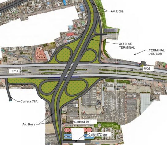 Así será el intercambiador vial para descongestionar la Autopista Sur Así será el intercambiador vial para descongestionar la Autopista Sur