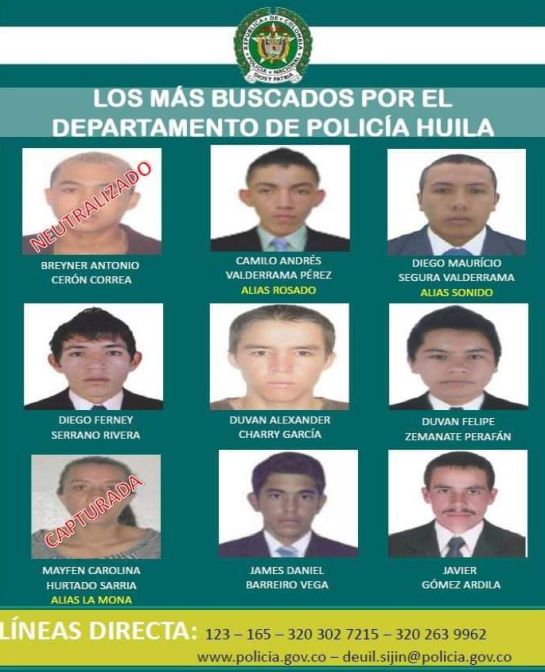 Delincuentes más buscados Huila Neiva: Estos son los más buscados por las autoridades en el Huila Delincuentes más buscados Huila Neiva: Estos son los más buscados por las autoridades en el Huila