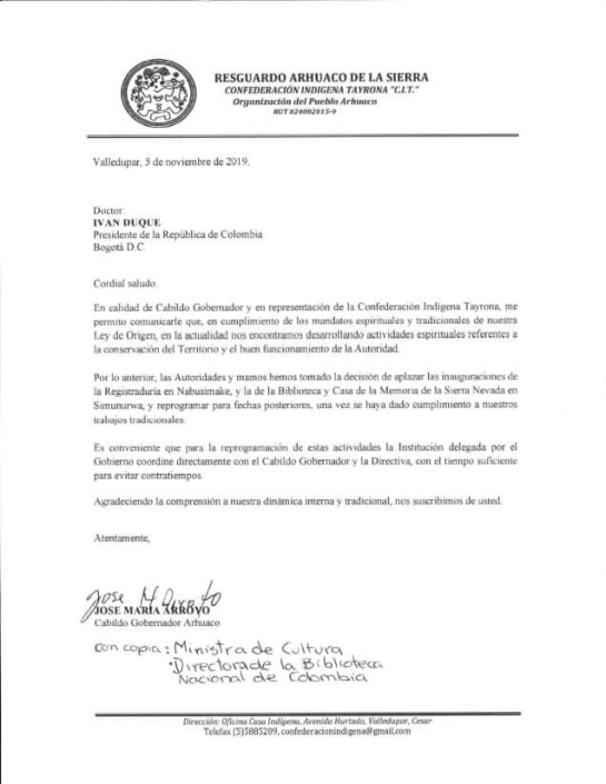 Indígenas Sierra Nevada: Indígenas le cancelaron reunión a Duque en la Sierra Nevada Indígenas Sierra Nevada: Indígenas le cancelaron reunión a Duque en la Sierra Nevada
