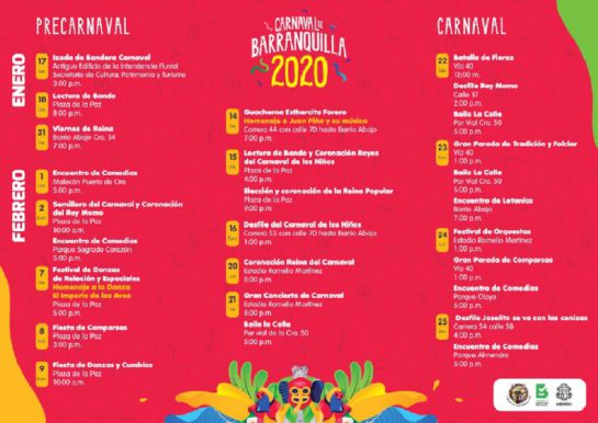 Carnaval 2020: ¡Ya está lista la programación del Carnaval de Barranquilla 2020! Carnaval 2020: ¡Ya está lista la programación del Carnaval de Barranquilla 2020!