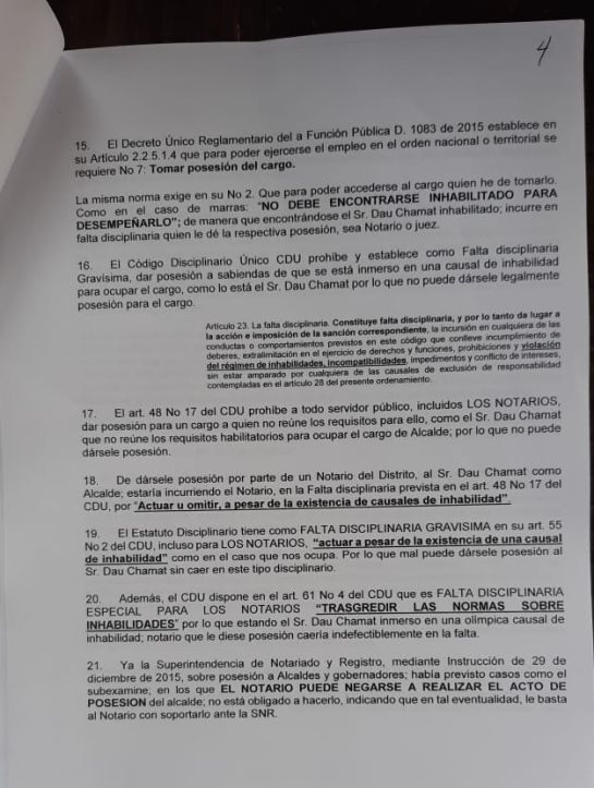 Inhabilidad para posesionar alcalde electo de Cartagena: Denuncian posible inhabilidad para posesionar alcalde de Cartagena Inhabilidad para posesionar alcalde electo de Cartagena: Denuncian posible inhabilidad para posesionar alcalde de Cartagena