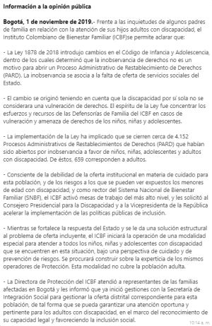 Atención del ICBF: Jóvenes en condición de discapacidad quedaron sin atención del ICBF Atención del ICBF: Jóvenes en condición de discapacidad quedaron sin atención del ICBF