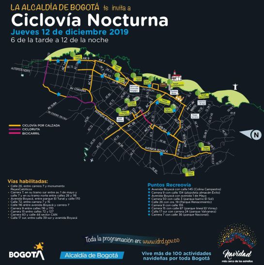 Ciclovía nocturna en Bogotá: Llega a Bogotá la última ciclovía nocturna del año Ciclovía nocturna en Bogotá: Llega a Bogotá la última ciclovía nocturna del año