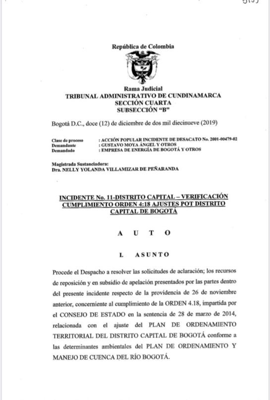 Adelante el POT: Auto del Tribunal de Cundinamarca ordena sacar adelante el POT Adelante el POT: Auto del Tribunal de Cundinamarca ordena sacar adelante el POT