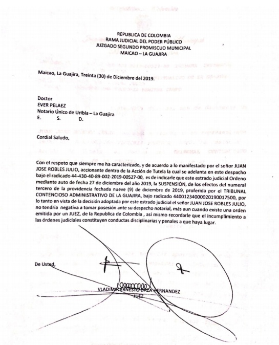 Alcalde de Manaure: Polémica posesión de Alcalde de Manaure a quien Tribunal suspendió elección Alcalde de Manaure: Polémica posesión de Alcalde de Manaure a quien Tribunal suspendió elección