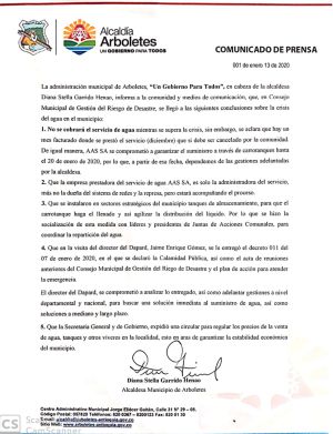 suspenden el cobro de agua potable ne Arboletes: En Arboletes, suspendieron el cobro de la factura del acueducto por sequía suspenden el cobro de agua potable ne Arboletes: En Arboletes, suspendieron el cobro de la factura del acueducto por sequía