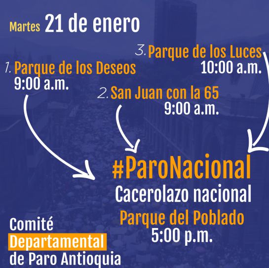 Atención: estás son las rutas de la marcha del 21 de enero en Medellín Atención: estás son las rutas de la marcha del 21 de enero en Medellín
