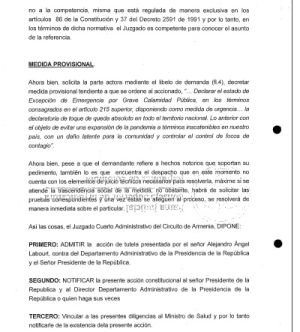 Admiten tutela contra presidente Duque Admiten tutela contra presidente Duque