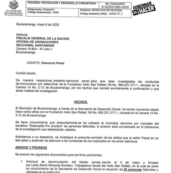denuncia dinero: Alcaldía denunció mal uso de dinero girado a asilos denuncia dinero: Alcaldía denunció mal uso de dinero girado a asilos