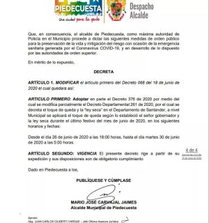 Bucaramanga normas ley seca toque de queda Piedeuesta: Piedecuesta decretó ley seca desde hoy viernes Bucaramanga normas ley seca toque de queda Piedeuesta: Piedecuesta decretó ley seca desde hoy viernes