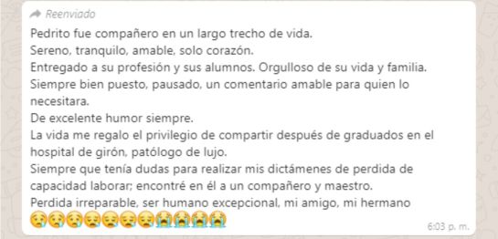 Muerte médico coronavirus UIS Santander despedida: Último adiós virtual a médico fallecido por COVID-19 Muerte médico coronavirus UIS Santander despedida: Último adiós virtual a médico fallecido por COVID-19