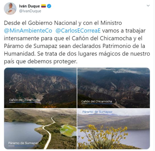 Santander Cañón del Chicamocha Patrimonio de la Humanidad ONU Iván Duque: Presidencia apoyará declaratoria del cañón como patrimonio de la humanidad Santander Cañón del Chicamocha Patrimonio de la Humanidad ONU Iván Duque: Presidencia apoyará declaratoria del cañón como patrimonio de la humanidad