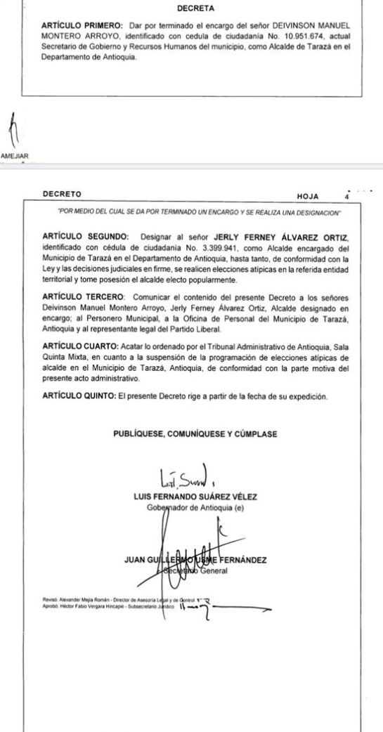 Nuevo alcalde encargado de Tarazá: Gobernador encargado, designó nuevo alcalde encargado de Tarazá Nuevo alcalde encargado de Tarazá: Gobernador encargado, designó nuevo alcalde encargado de Tarazá