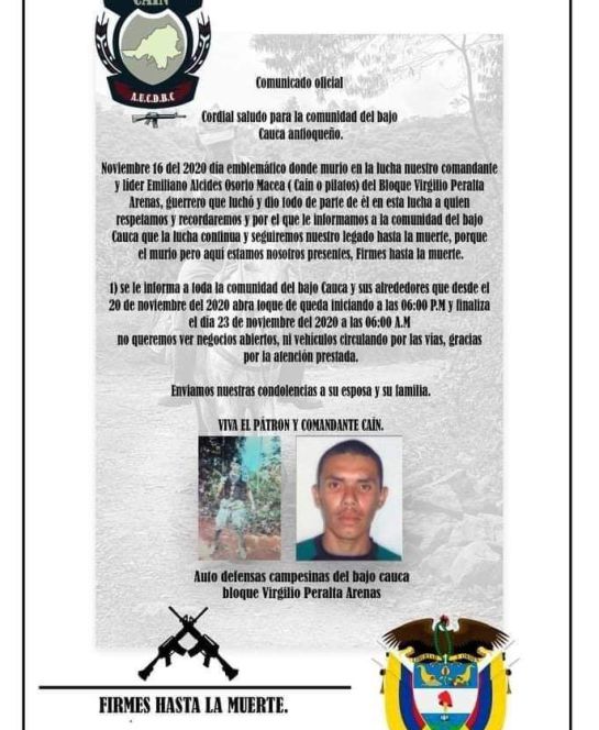 Panfleto de Los Caparros declara toque paro armado en Bajo Cauca: El Ejército investiga panfleto que declara paro armado en Bajo Cauca Panfleto de Los Caparros declara toque paro armado en Bajo Cauca: El Ejército investiga panfleto que declara paro armado en Bajo Cauca
