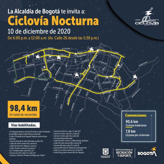 Ciclovía nocturna Bogotá: Ciclovía nocturna: conozca todo lo que debe saber de la próxima jornada Ciclovía nocturna Bogotá: Ciclovía nocturna: conozca todo lo que debe saber de la próxima jornada