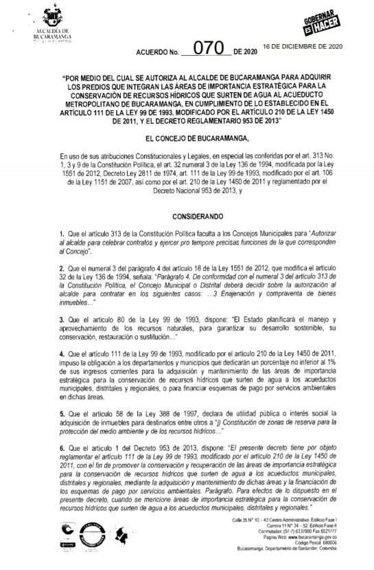 Vía libre para compra de predios en Santurbán Santander: Vía libre para compra de predios en Santurbán Vía libre para compra de predios en Santurbán Santander: Vía libre para compra de predios en Santurbán