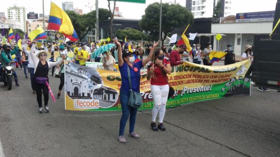 Profesores participan en marcha del 19M Profesores participan en marcha del 19M