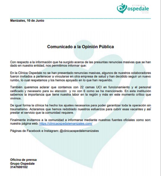 Respuesta de la Clínica Respuesta de la Clínica