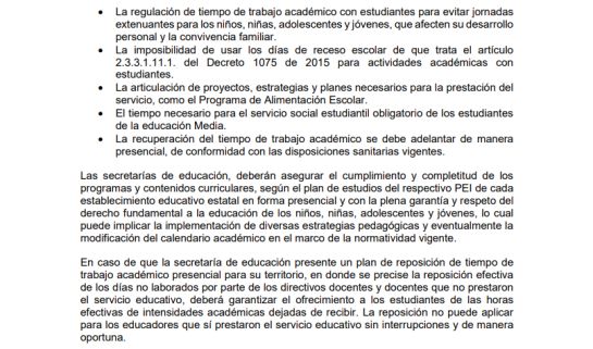 Resolución del ministerio de Educación sobre recuperación de clases Resolución del ministerio de Educación sobre recuperación de clases