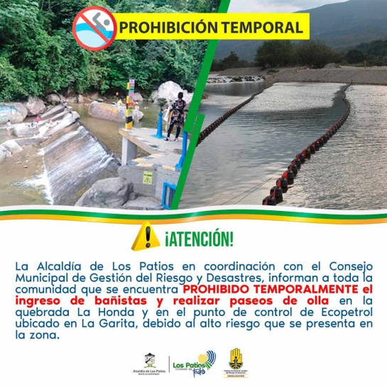 Temporada de lluvias en Cúcuta: Cierran acceso a “balnearios” por temporada invernal Temporada de lluvias en Cúcuta: Cierran acceso a “balnearios” por temporada invernal