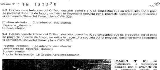 Informe del investigador de laboratorio perito en balística Informe del investigador de laboratorio perito en balística